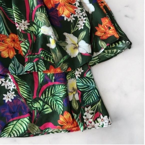 Anthropologie Everly Tropical Off Shoulder Top - Picture 4 of 6